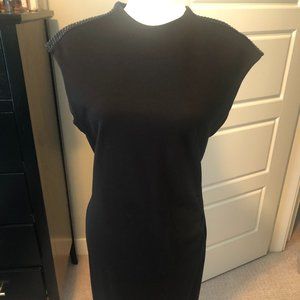 Knit CK Shift Dress with Studded Shoulders- EDGY!